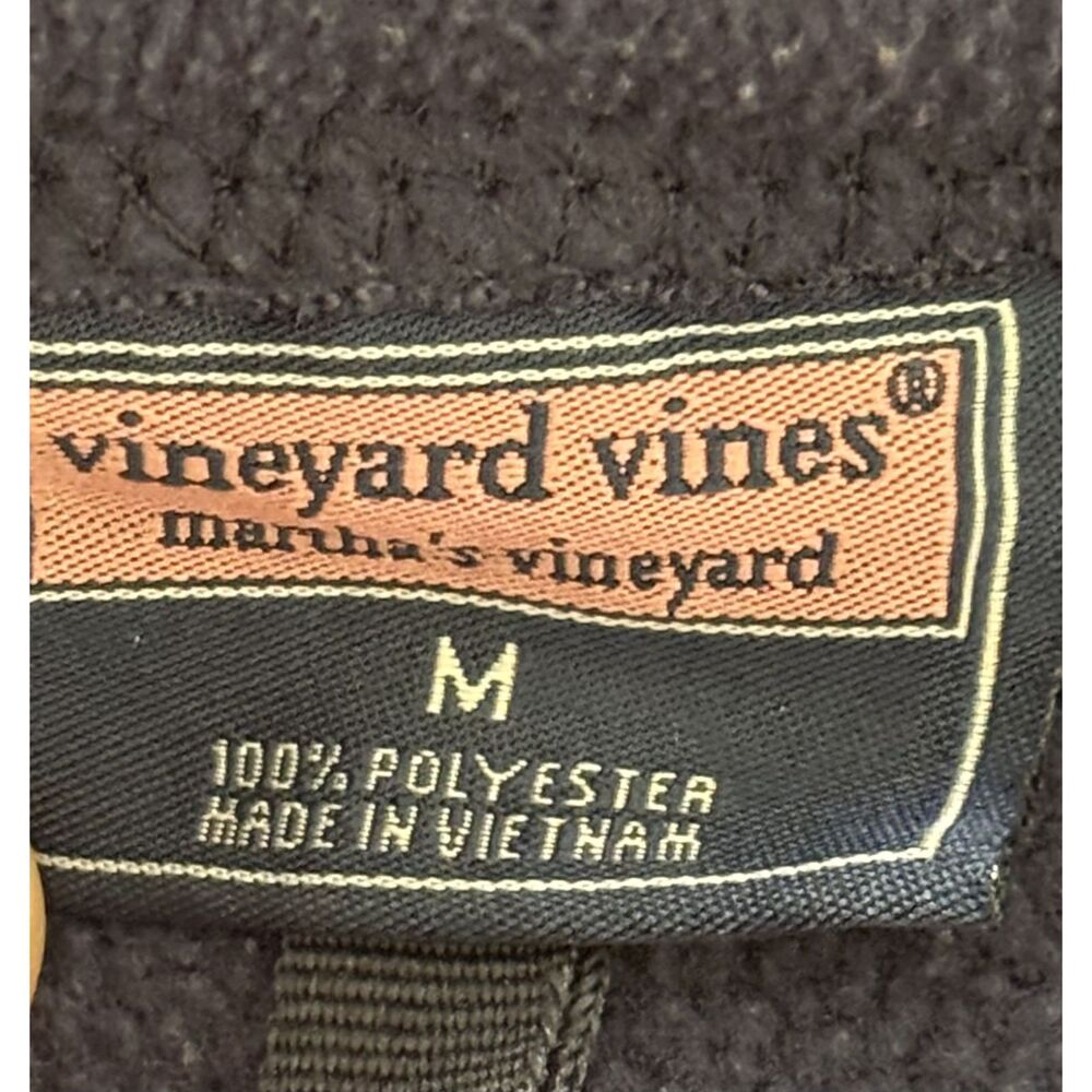 Vineyard Vines Navy Fleece Vest Mens Medium Full Zip Martha’s Vineyard - Picture 5 of 7